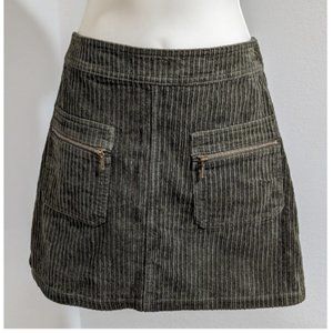 Mi Ami Olive Green Corduroy Mini Skirt Small